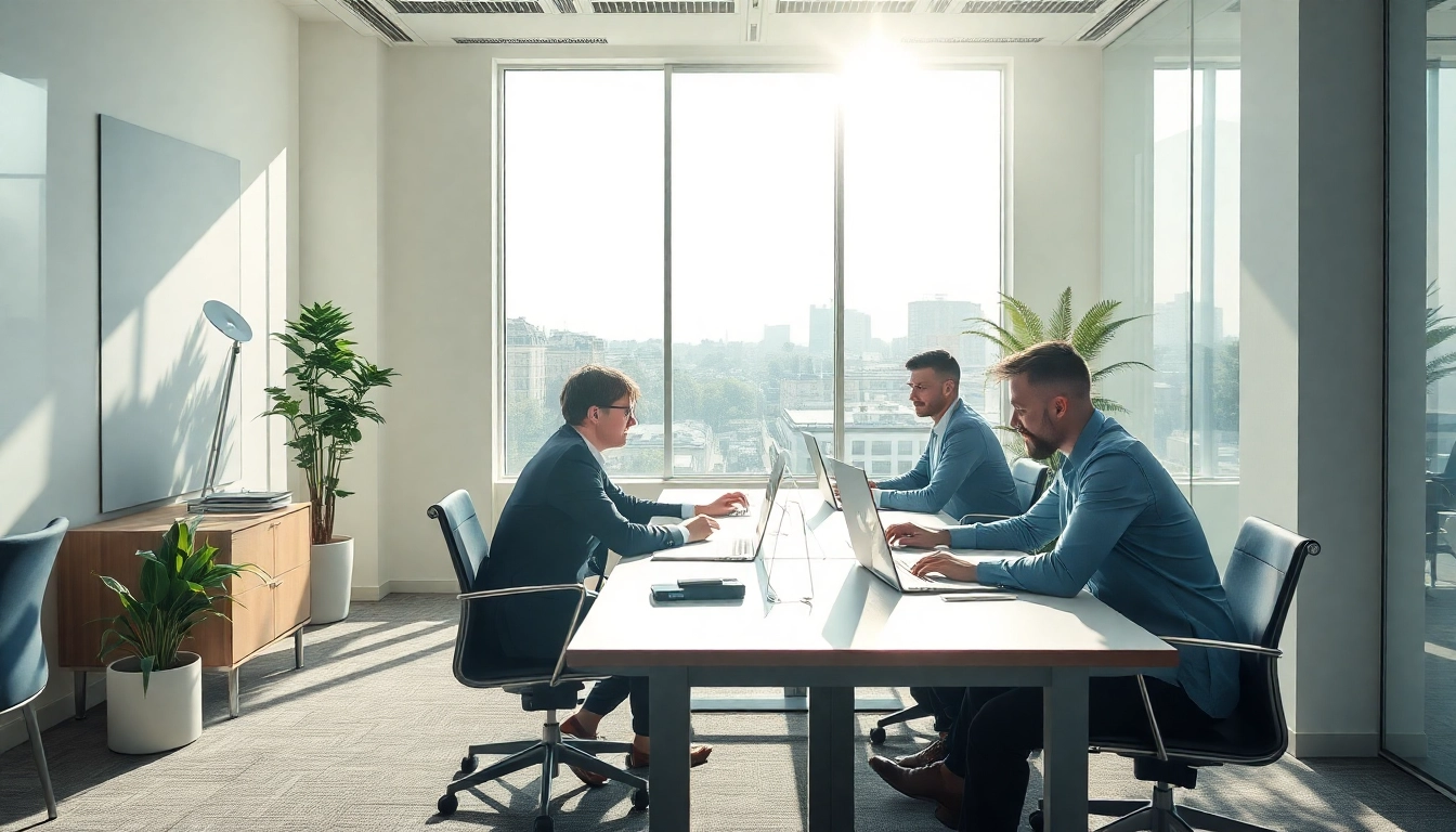 Visualisierung der Personalvermittlung in einem modernen Büro mit Mitarbeitern und Diagrammen.