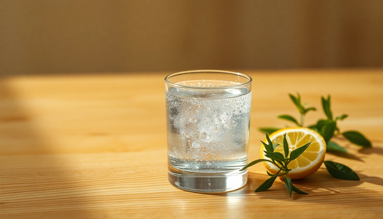 Kaufe olloidales Silber in einem eleganten Fläschchen auf einem Holzuntergrund mit botanischen Elementen.