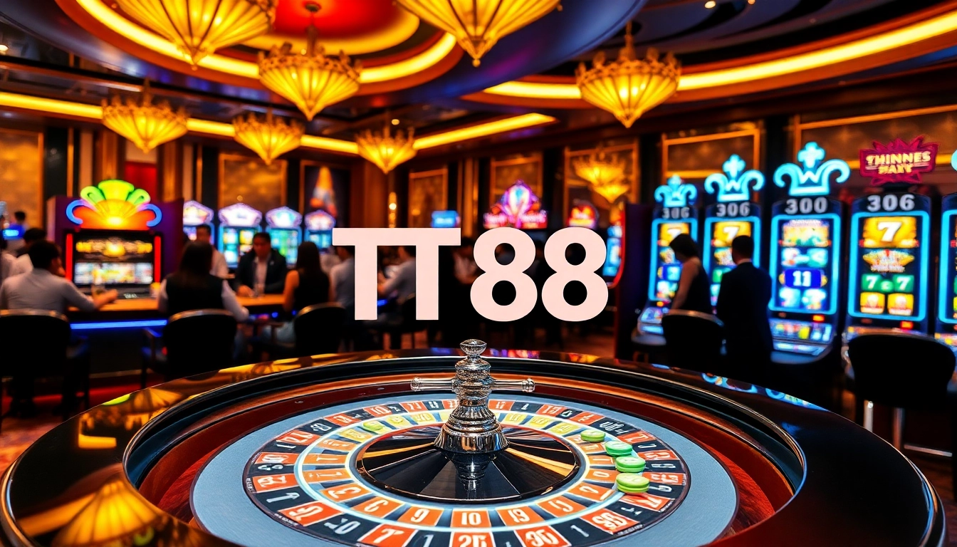 Gamblers at a vibrant TT88 roulette table, enjoying an immersive casino experience.