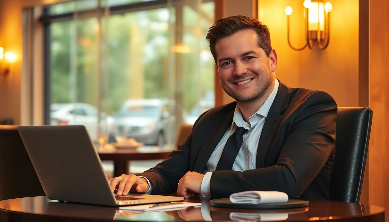 Headhunter Gastronomie berät in einem stilvollen Restaurant und bietet professionelle Dienstleistungen an.