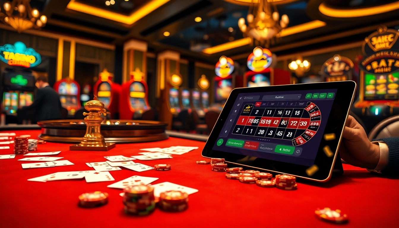 Engaging scene at https://f8bet.dental/ showcasing vibrant casino tables and interactive gaming interfaces.