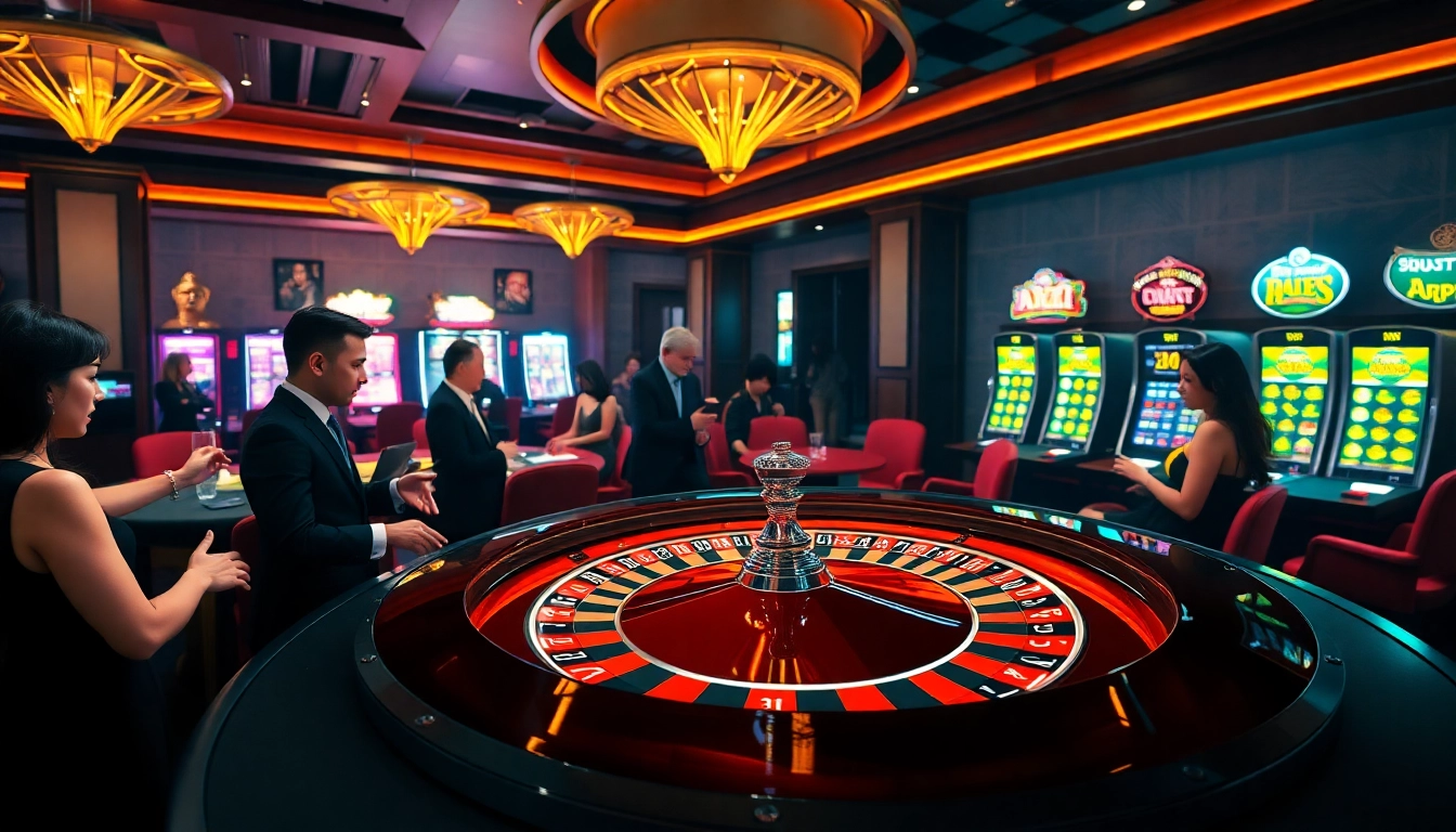 Players enjoying a thrilling game at the 88i casino, featuring a roulette table and colorful betting chips.