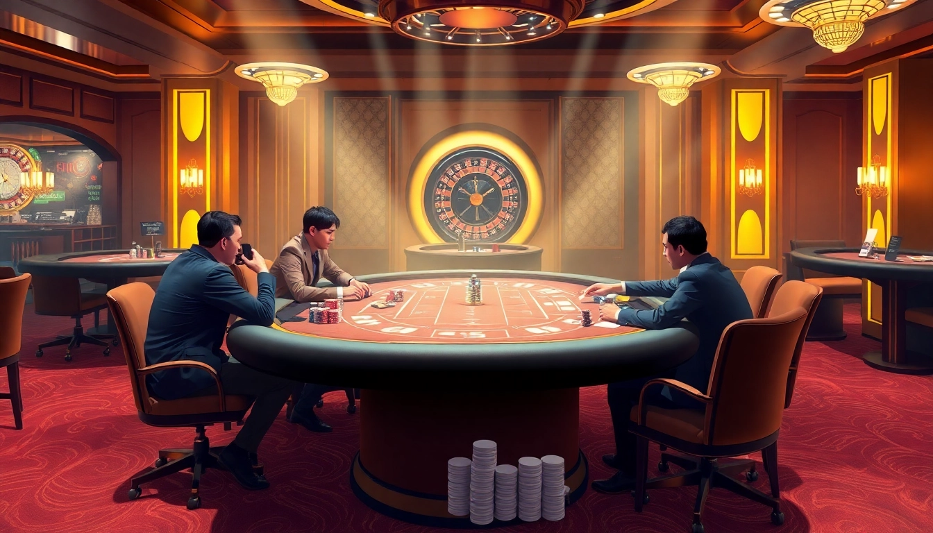 Experience the thrill of B52 Club with players engaged in high-stakes poker action.