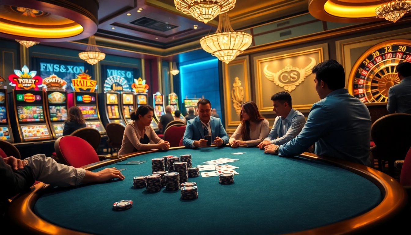 Experience high-stakes poker at CM88.COM with vibrant casino visuals and engaging gameplay elements.